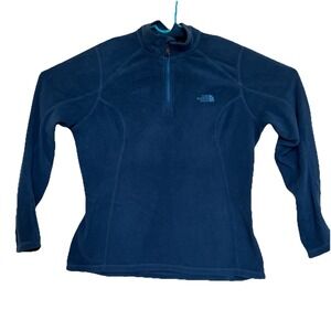 The North Face Polartec Classic Women's 1/4 Zip Blue Fleece Shirt Size L , Large